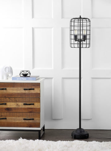 Odette 65" Industrial Metal Floor Lamp - JONATHAN Y
